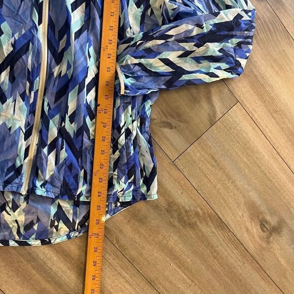 Nike Blue Pattern Athletic Workout Lightweight Jacket Women Large - Picture 4 of 6